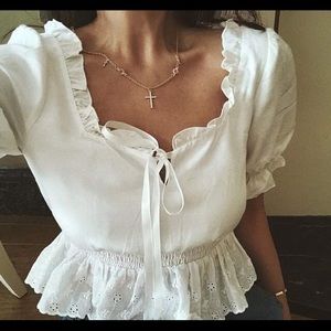 Peasant Blouse Crop Top